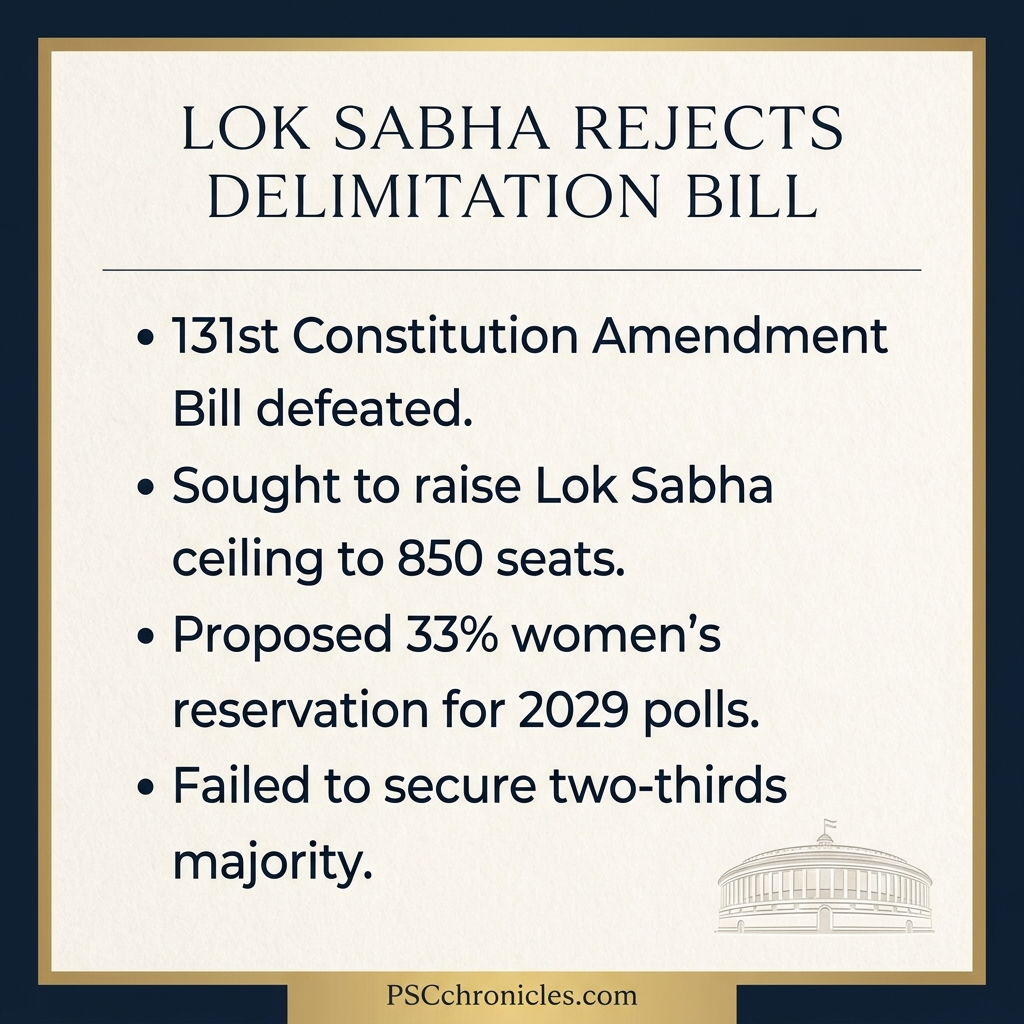 loksabha rejectes delimitation