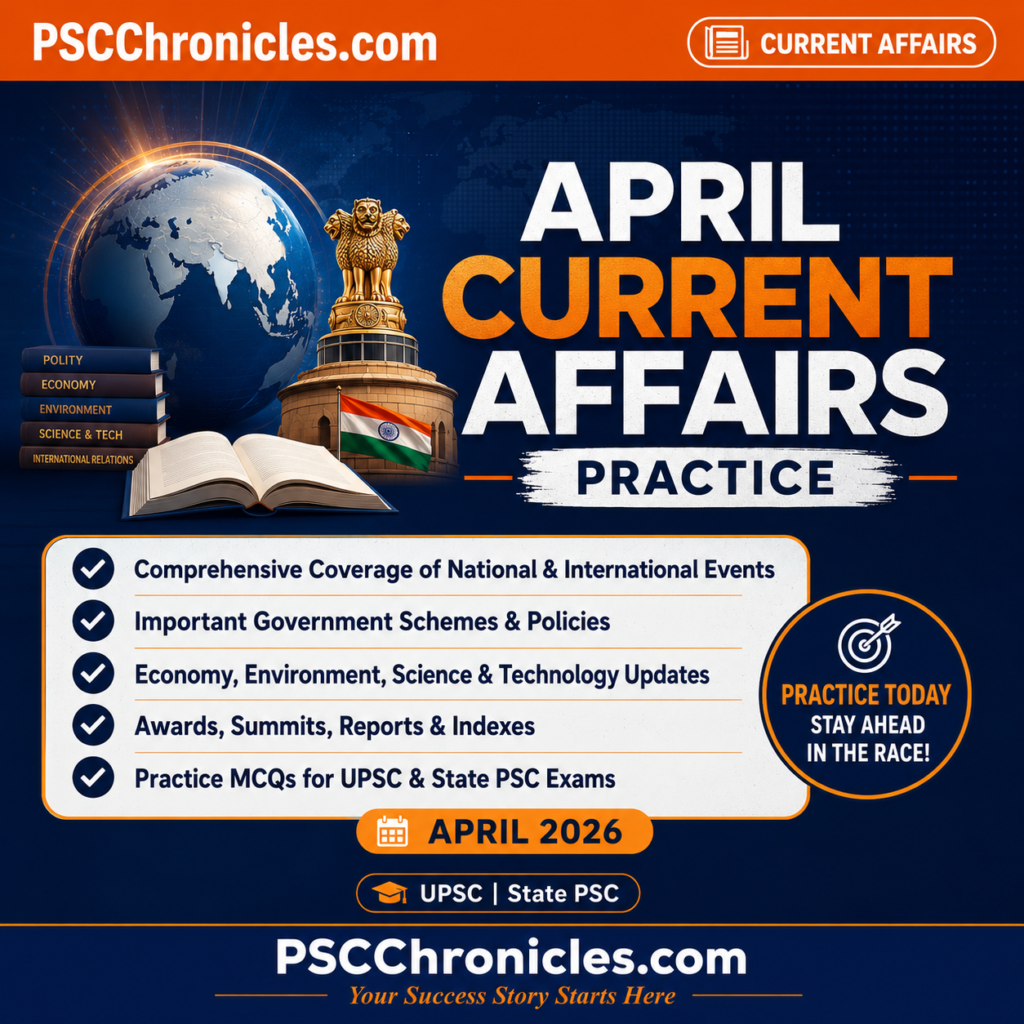 April 4th Week Current affairs MCQs
