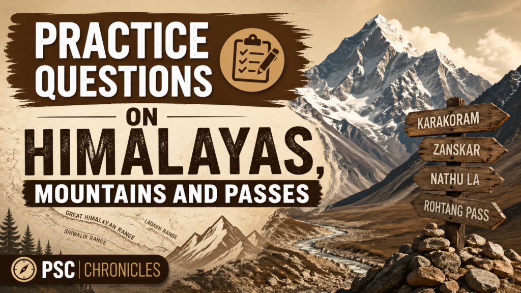 mcqs on himalayan mountais and passes