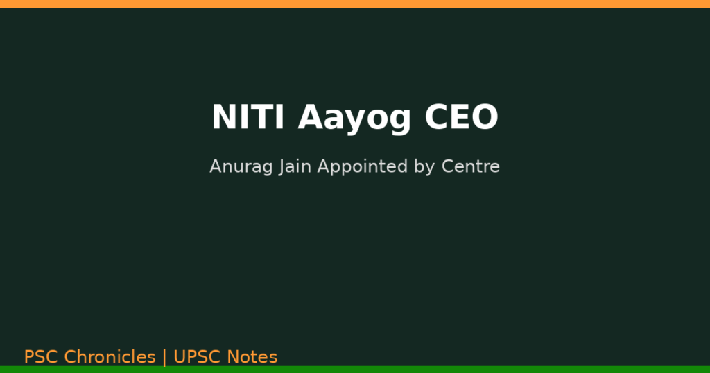 NITI Aayog CEO Anurag Jain appointment banner