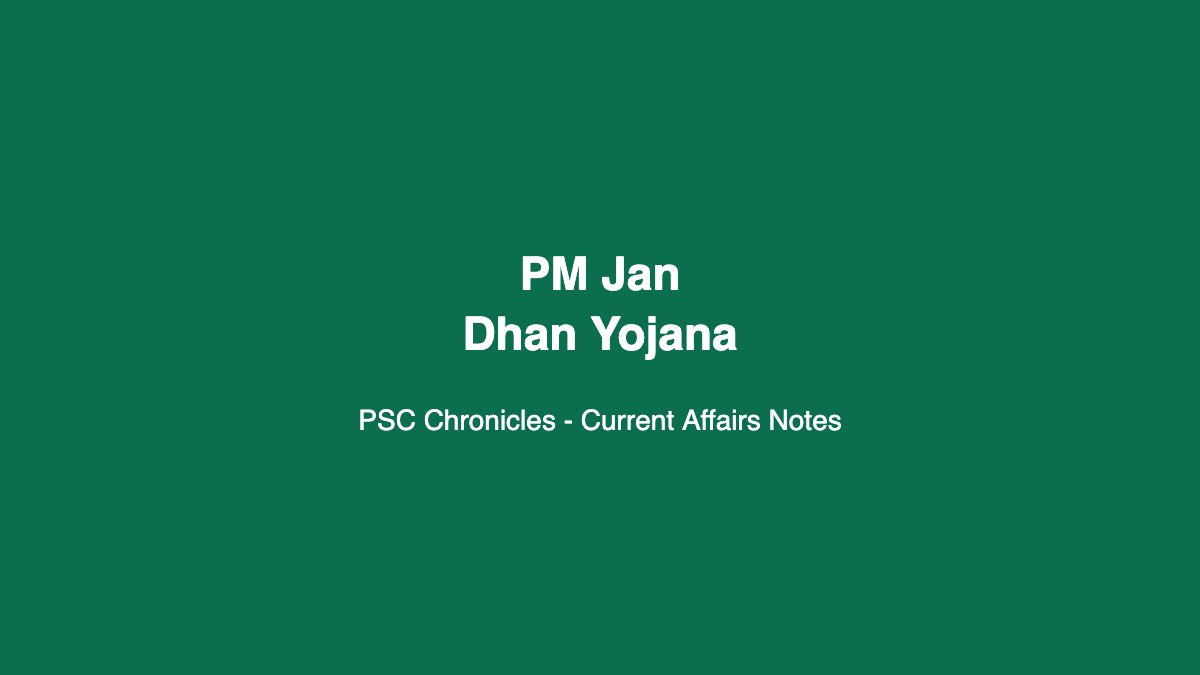 PM Jan Dhan Yojana
