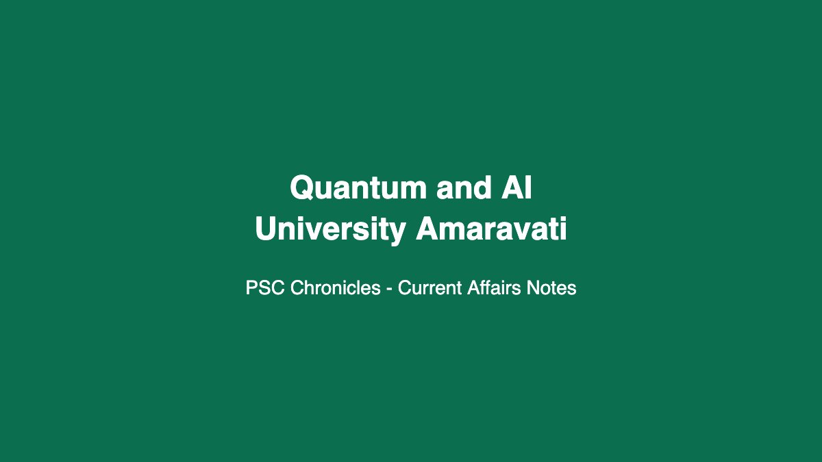 Quantum and AI University Amaravati